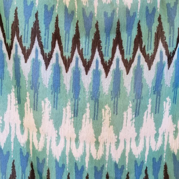 JONES NEW YORK, Teal Boho print tunic top with long sleeves - Picture 10 of 12